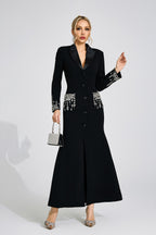 Flowering Girl Women simona black Diamond embellished Maxi Dress