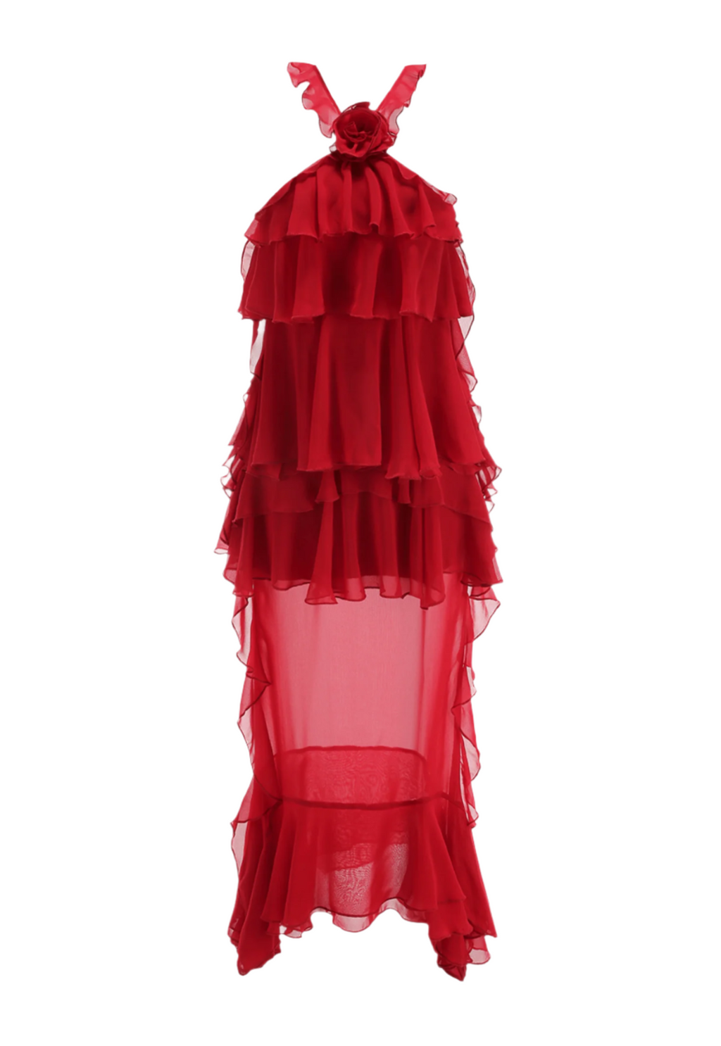 Flowering Girl Women Bedelia Floral Halter Chiffon Ruffle Midi Dress