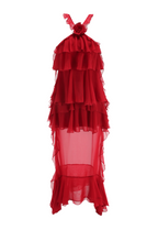 Flowering Girl Women Bedelia Floral Halter Chiffon Ruffle Midi Dress