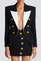 Flowering Girl Women Belen Roses Buttons Embellished Blazer
