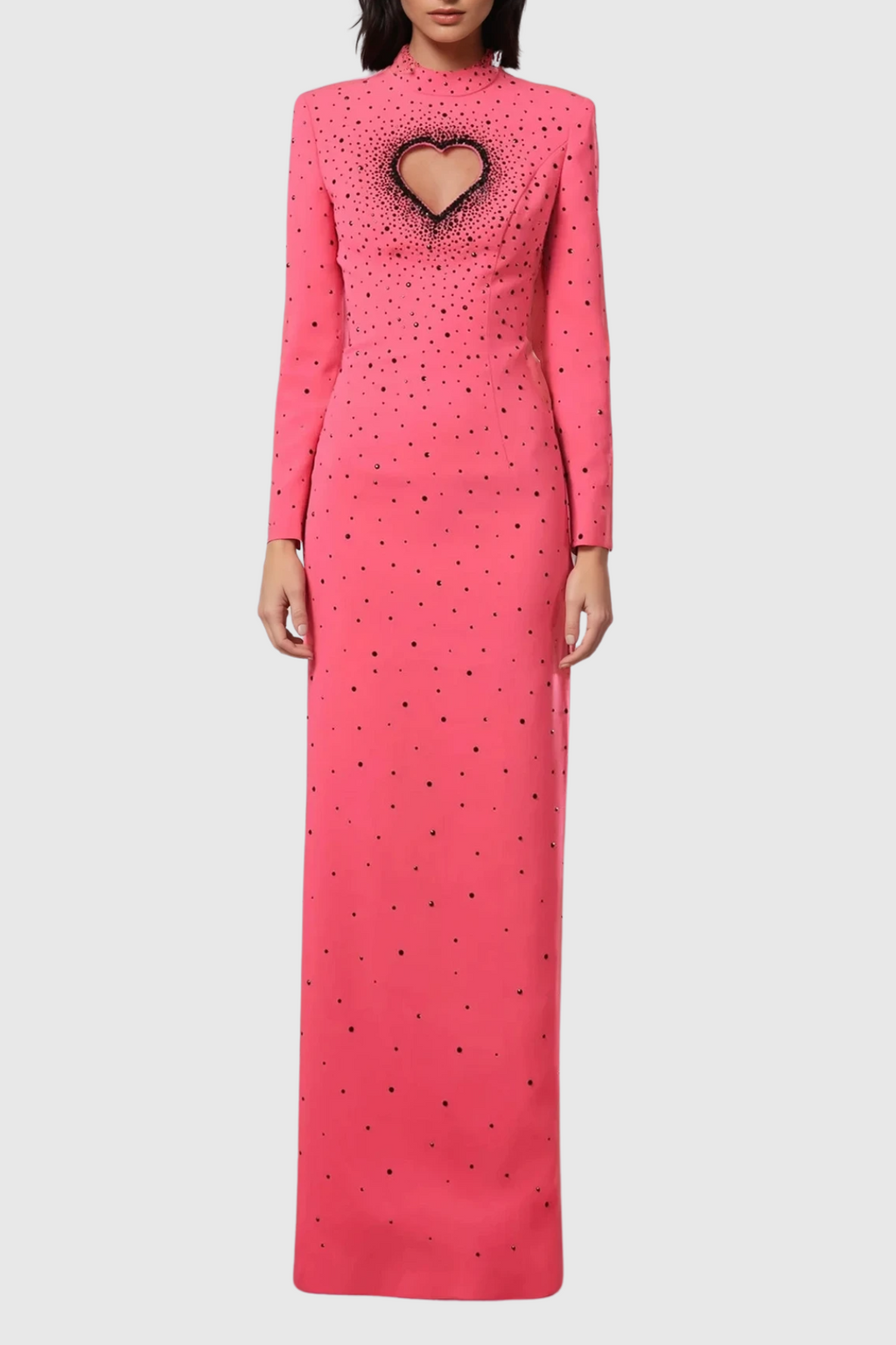 Flowering Girl Women Berenice Heart Cutout Long Sleeve Maxi Dress