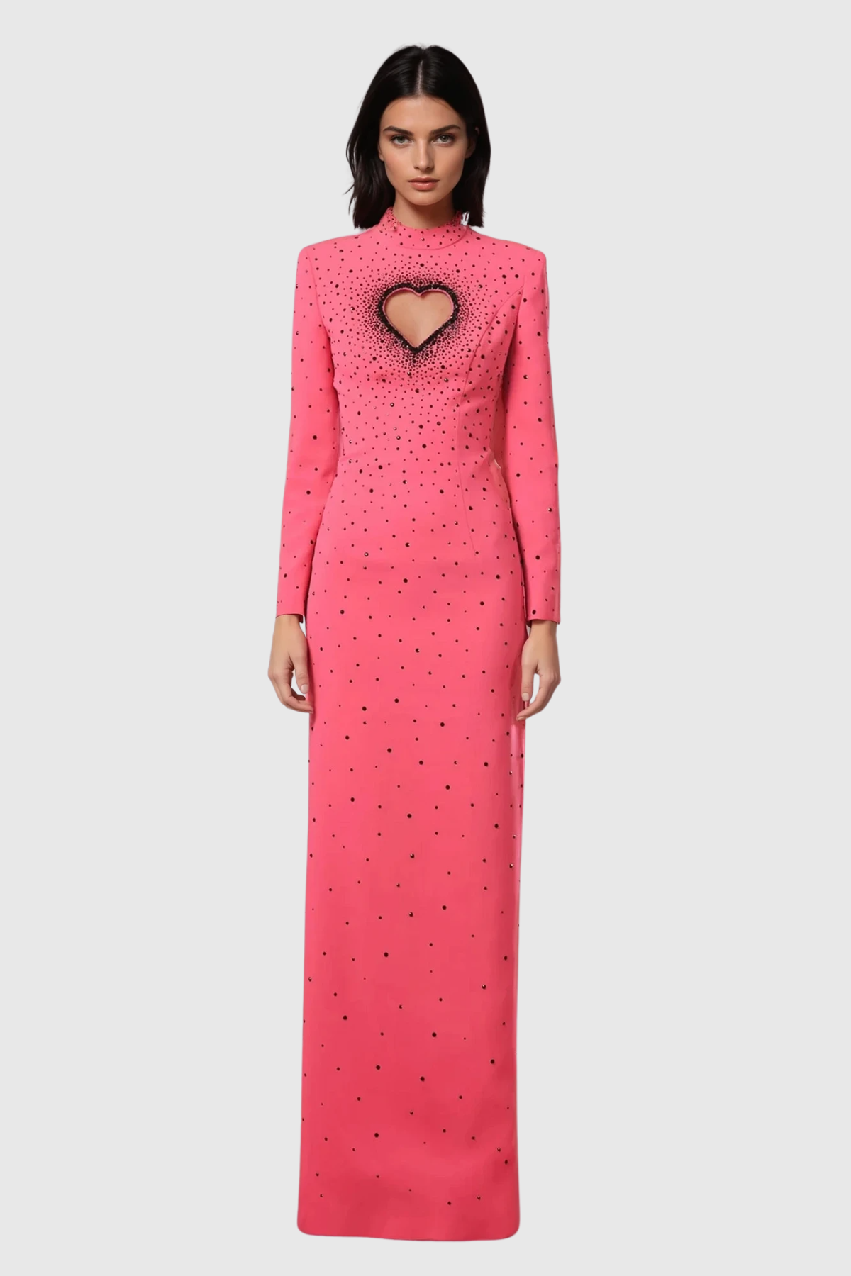 Flowering Girl Women Berenice Heart Cutout Long Sleeve Maxi Dress