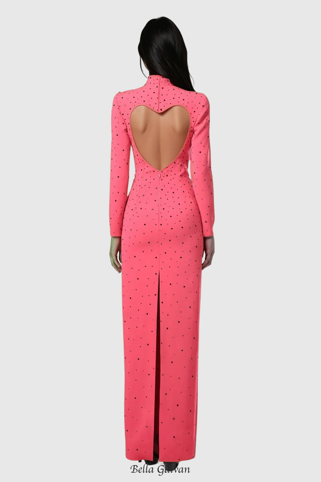 Flowering Girl Women Berenice Heart Cutout Long Sleeve Maxi Dress