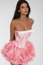 Flowering Girl Women Besnik Corset Ruffle Mini Dress