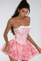 Flowering Girl Women Besnik Corset Ruffle Mini Dress