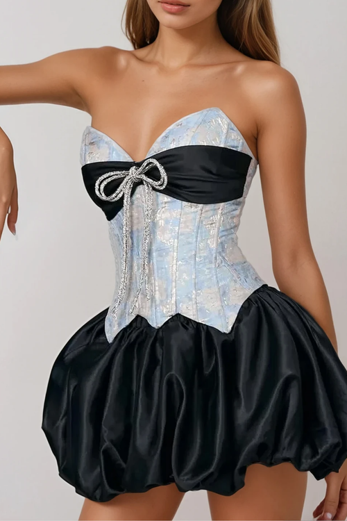 Flowering Girl Women Bethari Strapless Corset Puffy Mini Dress