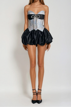 Bethari Strapless Corset Puffy Mini Dress