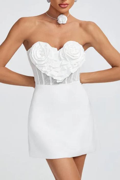 Flowering Girl Women Betsy Strapless Sweetheart Mini Dress