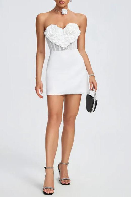 Flowering Girl Women Betsy Strapless Sweetheart Mini Dress