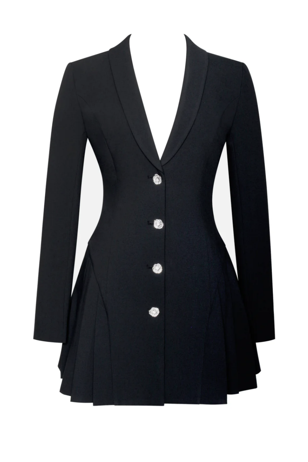 Flowering Girl Women Beulah Pleate Blazer Mini Dress - Black