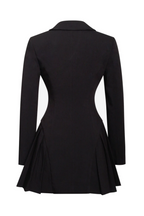 Flowering Girl Women Beulah Pleate Blazer Mini Dress in Black