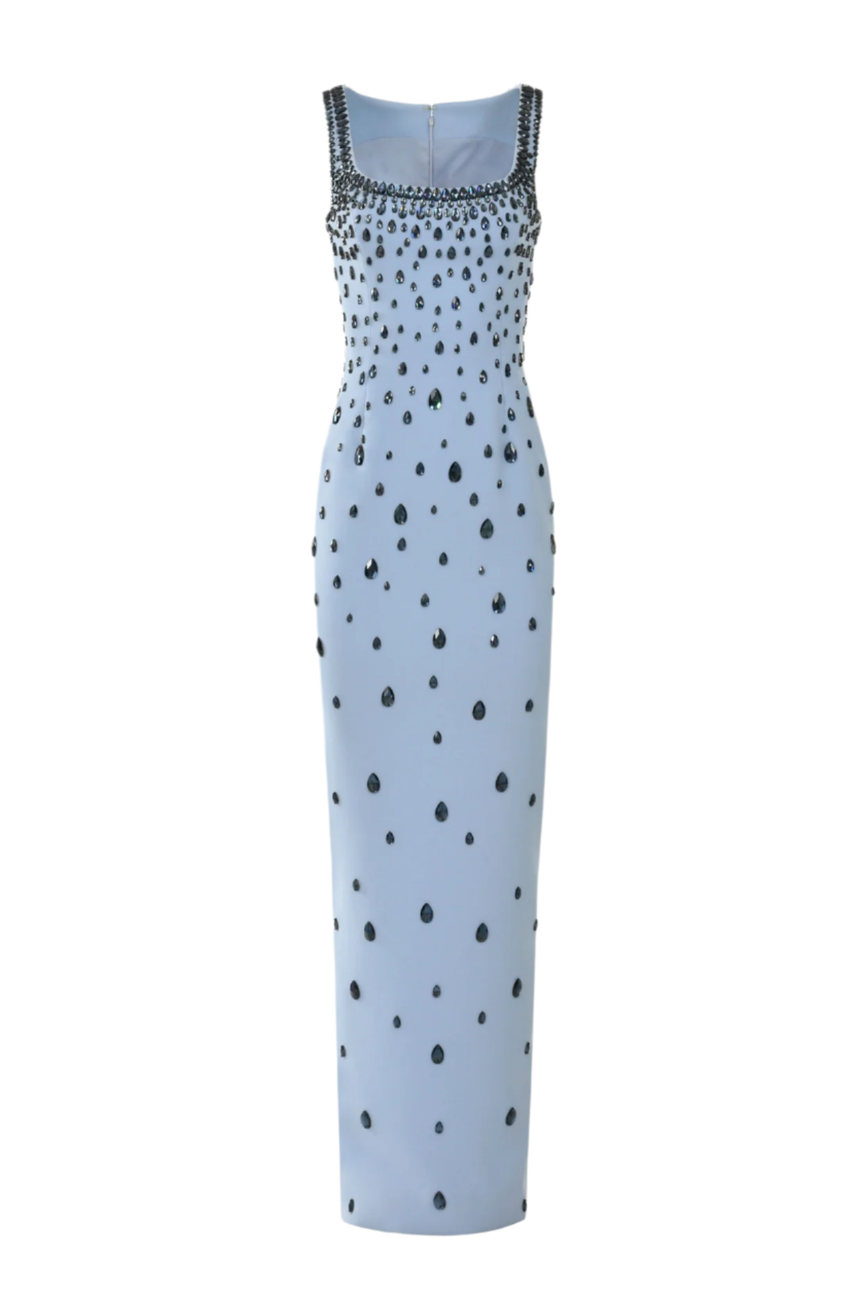 Flowering Girl Women Crepe Raindrops Embroidery Maxi Dress In Blue