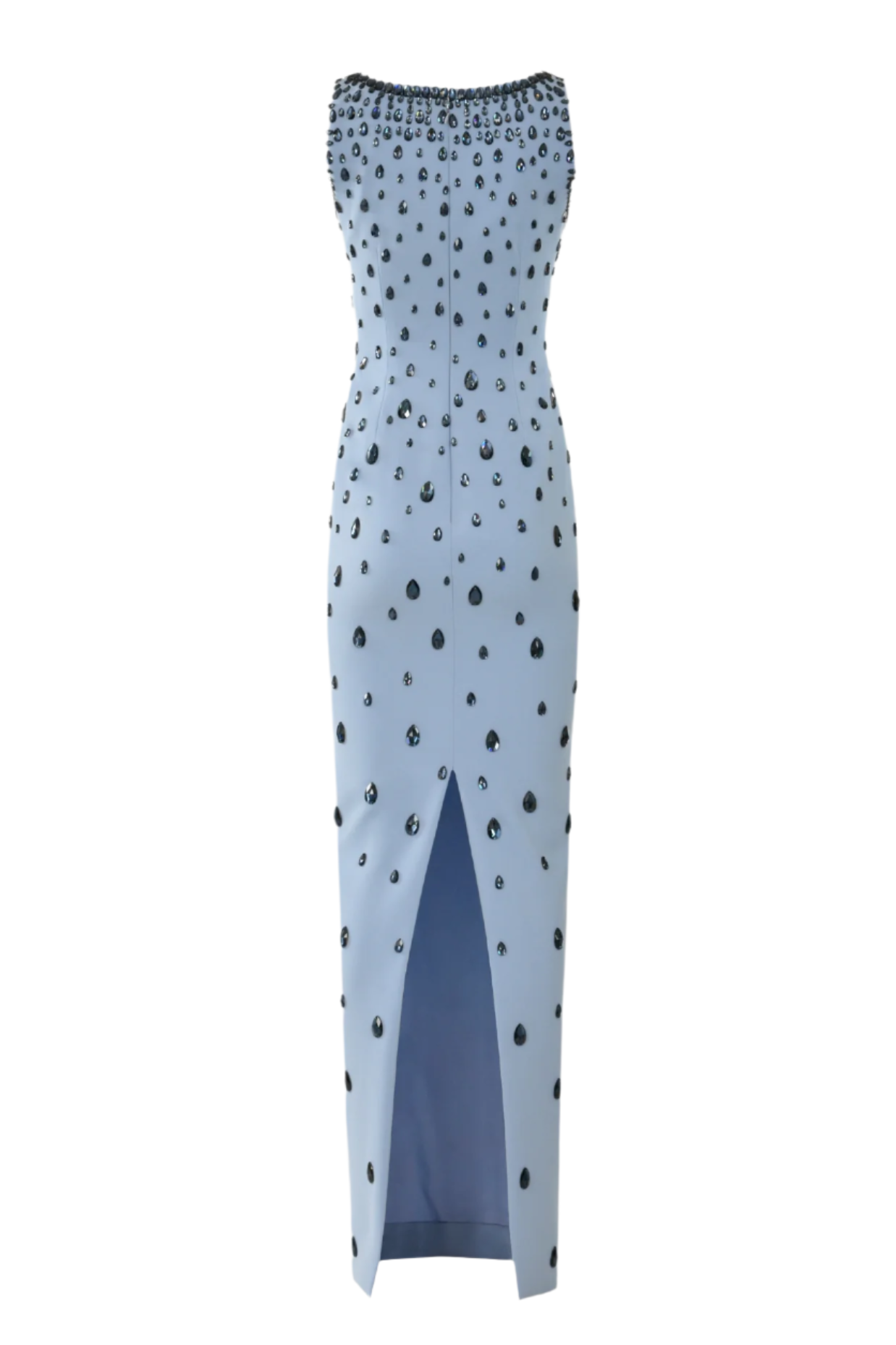 Flowering Girl Women Crepe Raindrops Embroidery Maxi Dress In Blue