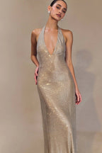 Diamond Halter Neck Midi Dress