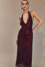 Diamond Halter Neck Midi Dress