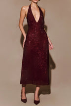 Diamond Halter Neck Midi Dress