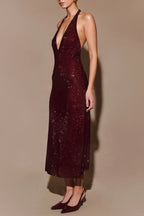 Diamond Halter Neck Midi Dress