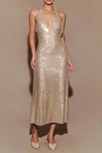 Diamond Halter Neck Midi Dress