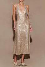 Diamond Halter Neck Midi Dress