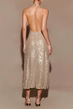 Diamond Halter Neck Midi Dress