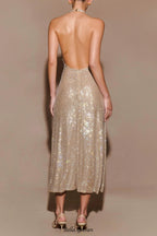 Diamond Halter Neck Midi Dress