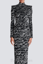 Flowering Girl Women Bexley Print Velvet Long Sleeve Maxi Dress