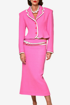 Flowering Girl Women Erika Contrast-Trim Jacket Two Piece Set
