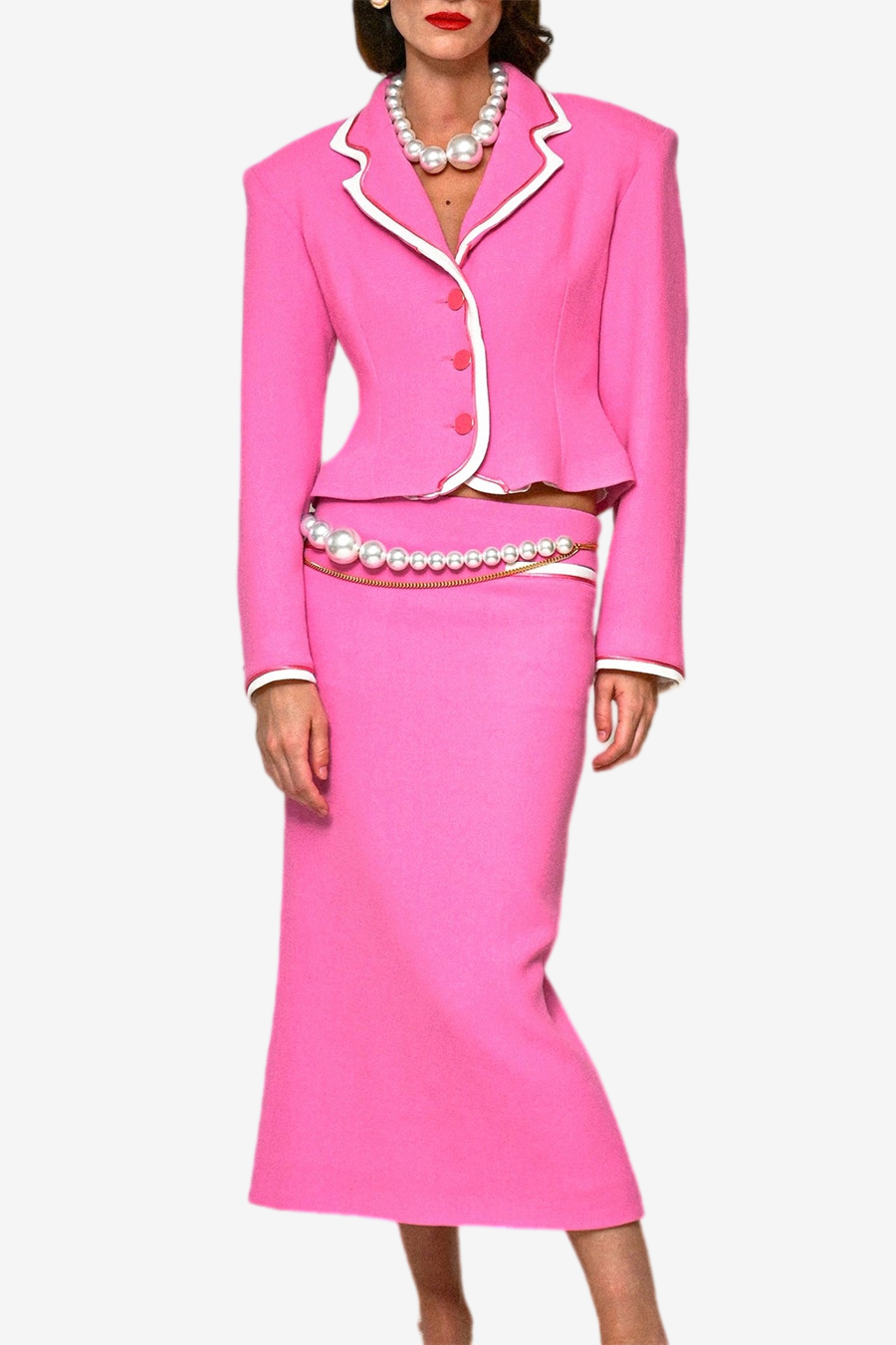 Flowering Girl Women Erika Contrast-Trim Jacket Two Piece Set