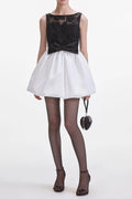 Flowering Girl Women Black And White Tulle Mini Dress