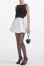 Flowering Girl Women Black And White Tulle Mini Dress