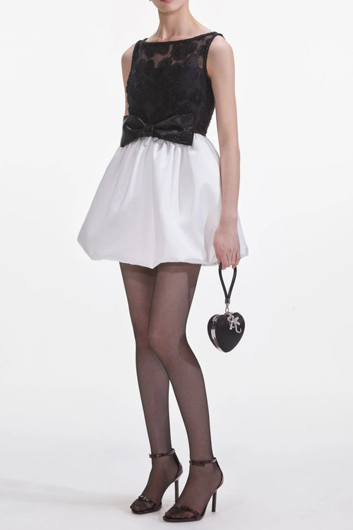 Flowering Girl Women Black And White Tulle Mini Dress