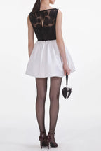 Flowering Girl Women Black And White Tulle Mini Dress