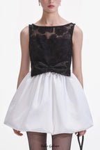 Black And White Tulle Mini Dress