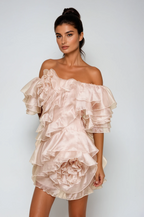 Flowering Girl Women Blandine Ruffle Ruch Mini Dress