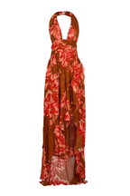 Flowering Girl Women Floral Halter Print Maxi Dress