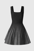 Flowering Girl Women Bolboli Glitter Jacquard Knit Flared Mini Dress