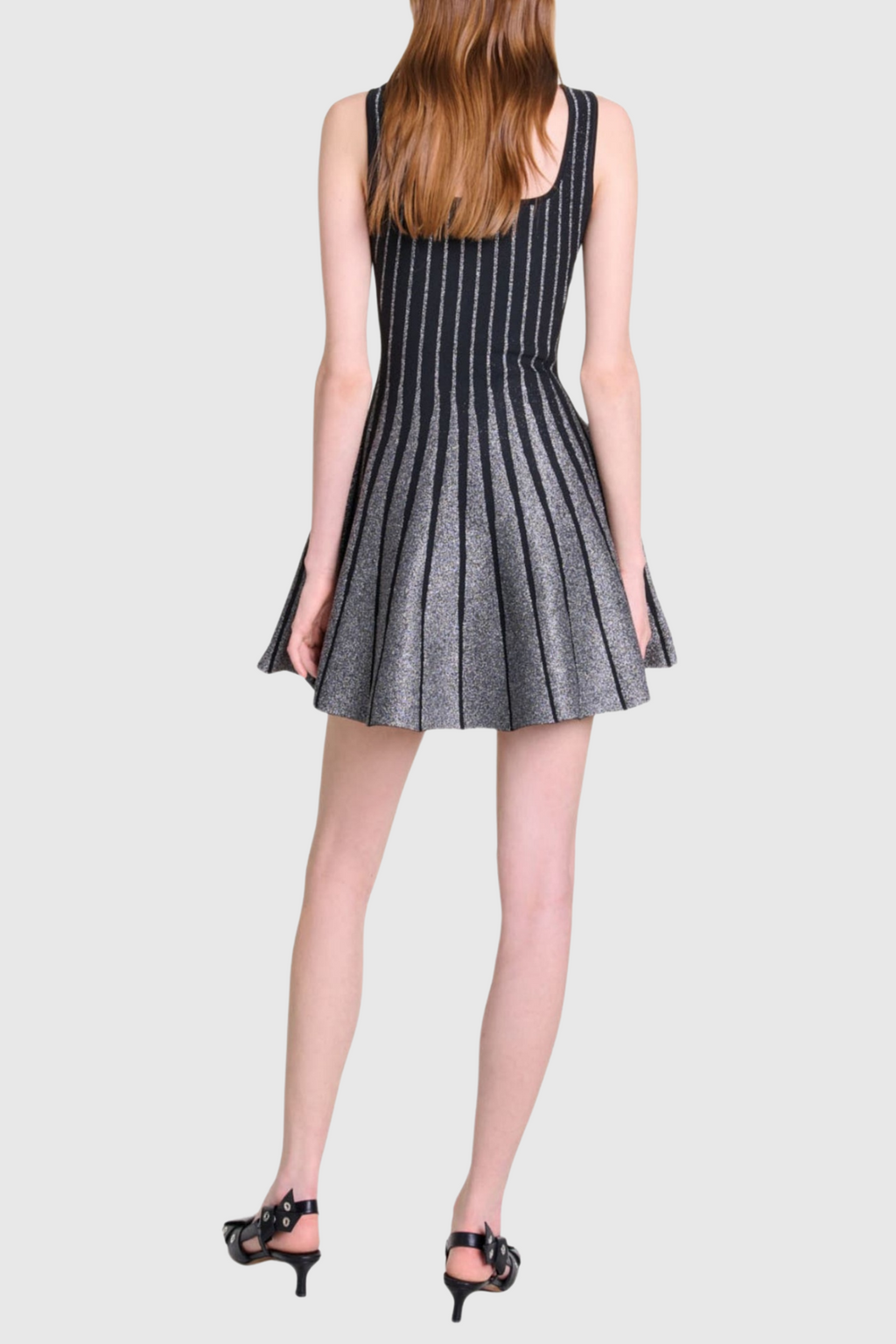Flowering Girl Women Bolboli Glitter Jacquard Knit Flared Mini Dress