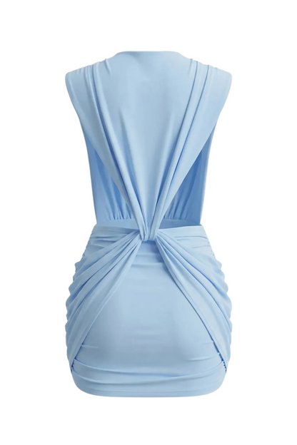 Boonea Draped Mini Dress - Blue