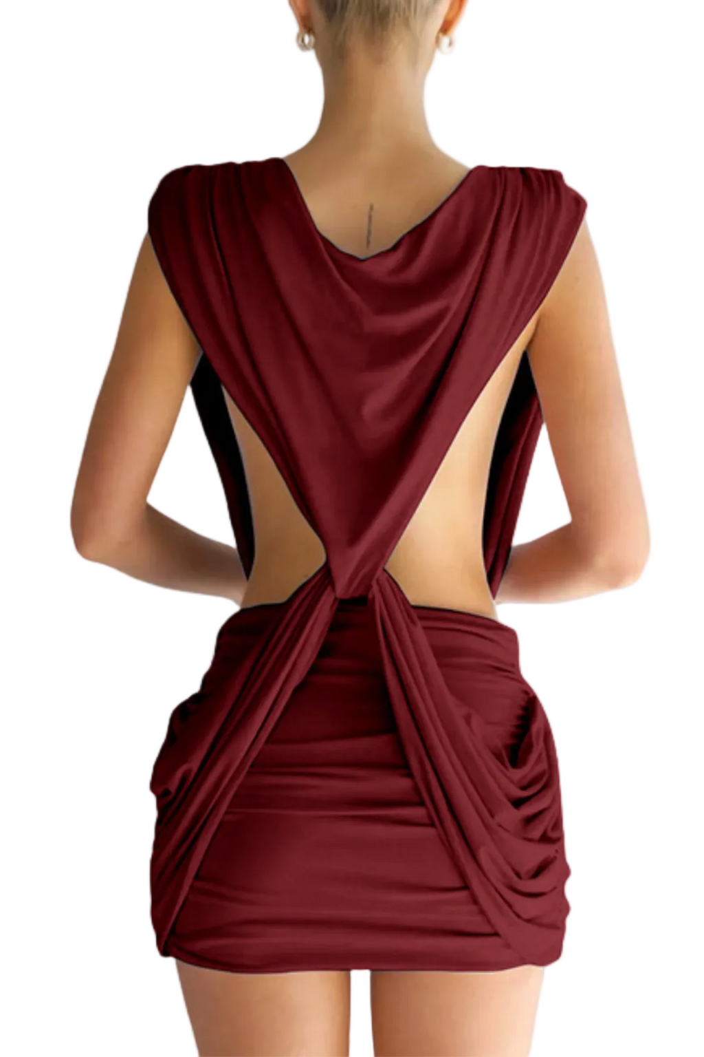 Flowering Girl Women Boonea Draped Mini Dress - Wine