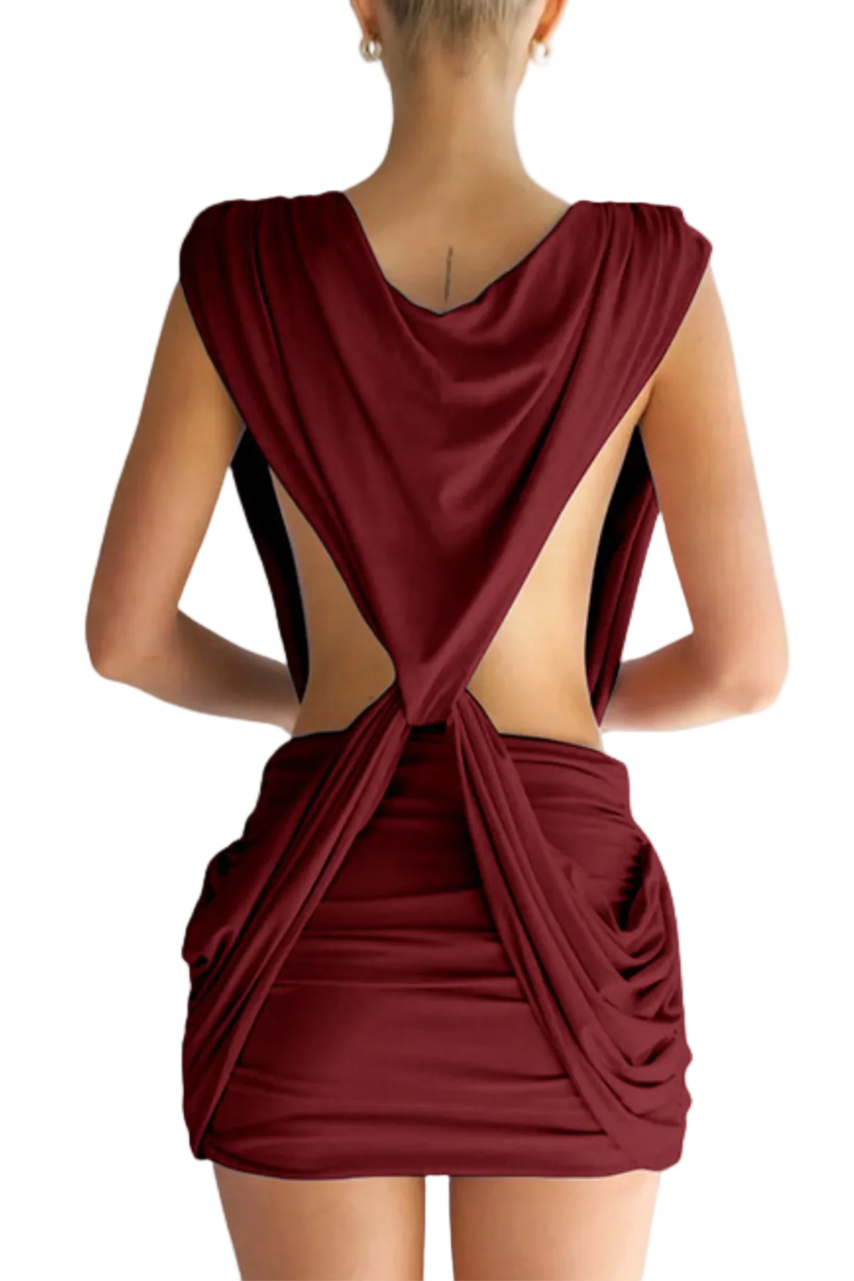 Flowering Girl Women Boonea Draped Mini Dress - Wine