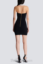 Flowering Girl Women Brica Two-tone Halter Mini Bandage Dress