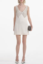 Flowering Girl Women Briony Crystal Embellished Satin Mini Dress - White