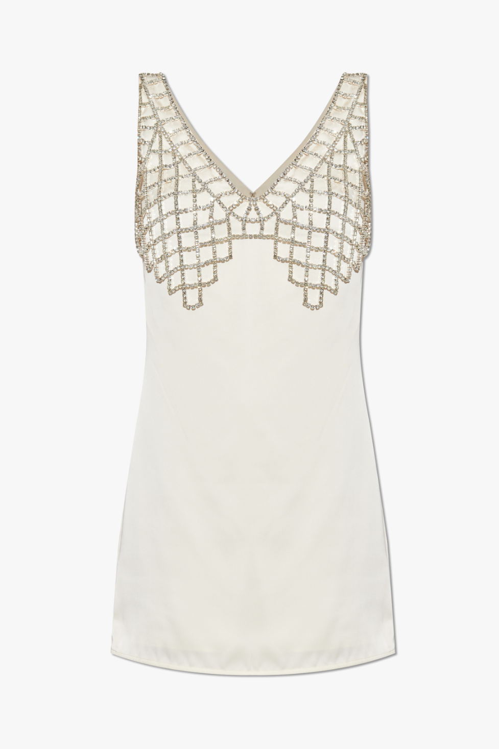 Flowering Girl Women Briony Crystal Embellished Satin Mini Dress - White