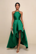 Flowering Girl Women Broadway Show Emerald Green High-Low Gown