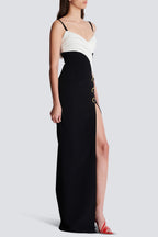 Flowering Girl Women Bruna Two-Tone Split Maxi Bandage Dress