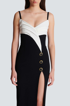 Flowering Girl Women Bruna Two-Tone Split Maxi Bandage Dress