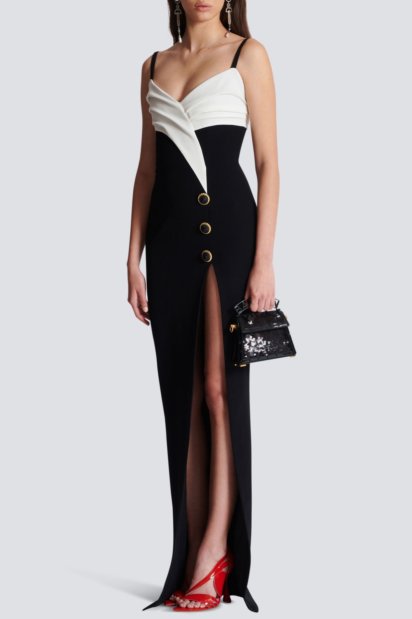 Flowering Girl Women Bruna Two-Tone Split Maxi Bandage Dress