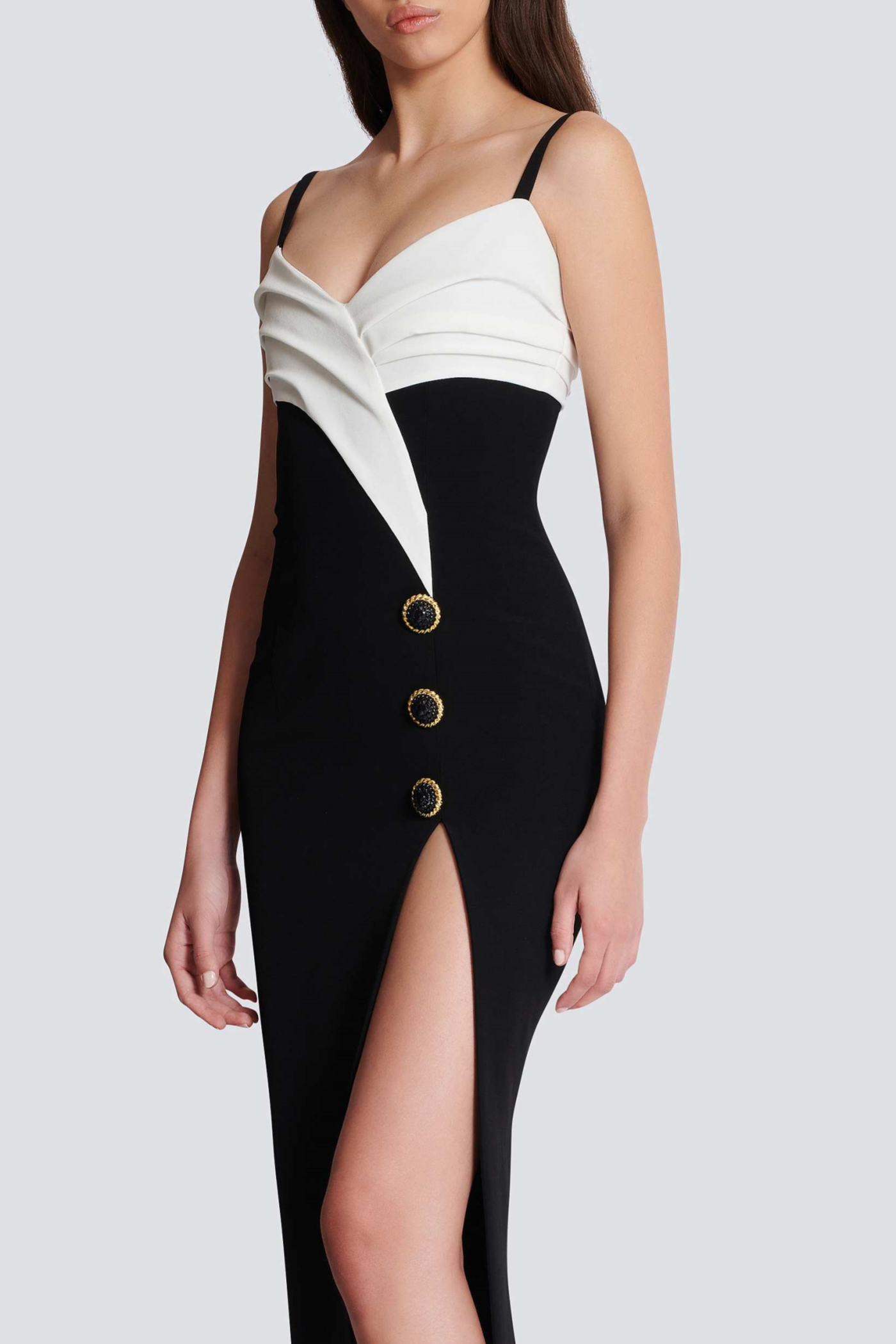 Flowering Girl Women Bruna Two-Tone Split Maxi Bandage Dress