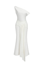 Flowering Girl Women Paulina Oblique Shoulder Sleeveless Folds Midi Dress