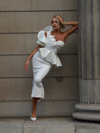 Luysa One Shoulder Asymmetry Midi Set